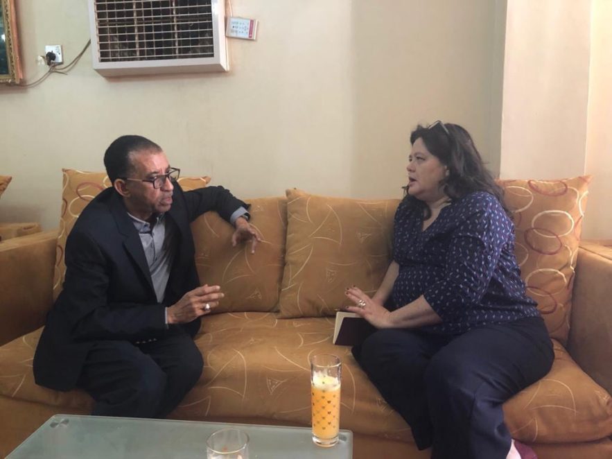 رئيس حزب المؤتمر السوداني عمر الدقير يلتقي سفيرة فرنسا ايمانويل بلاتمان . 19 مارس 2019