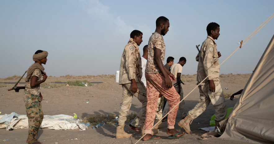 قوات سودانية تقاتل في اليمن صورة ل(نيويورك تايمز)